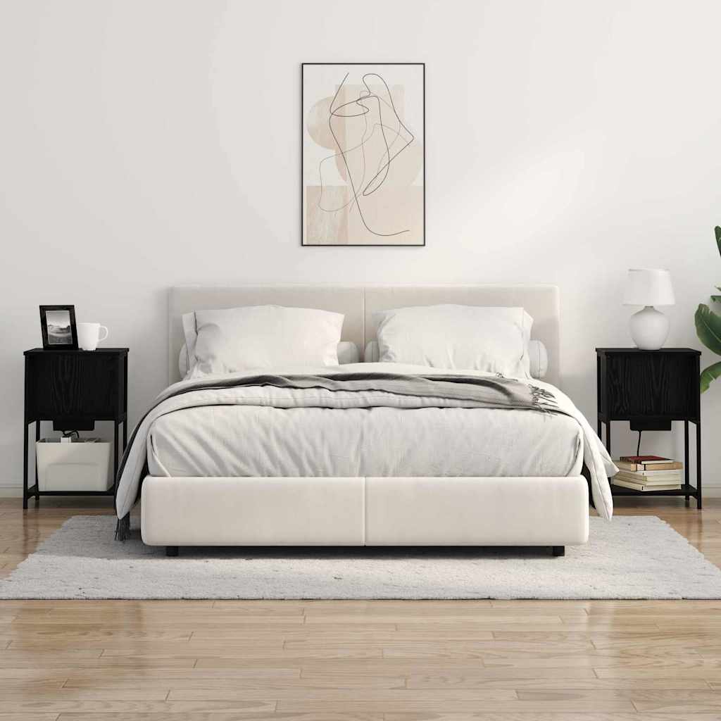 Dulap de noapte 2 pcs Stejar negru 38 x 31 x 61 cm GartenMobel Dekor