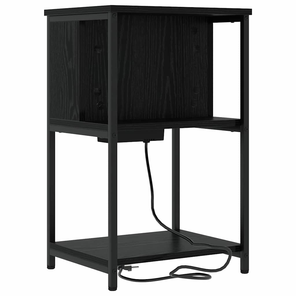 Dulap de noapte Stejar negru 38 x 31 x 61 cm Lemn compozit GartenMobel Dekor