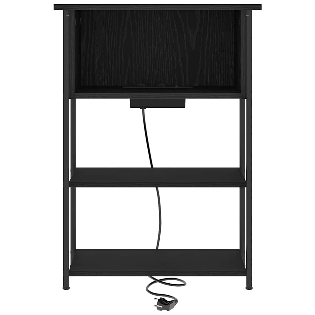 Dulap de noapte Stejar negru 38 x 31 x 61 cm Lemn compozit GartenMobel Dekor