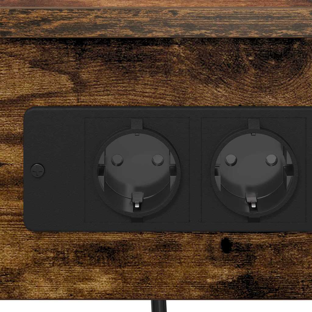 Cabinet de noptiere cu stație de încărcare 2 pcs Stejar afumat GartenMobel Dekor