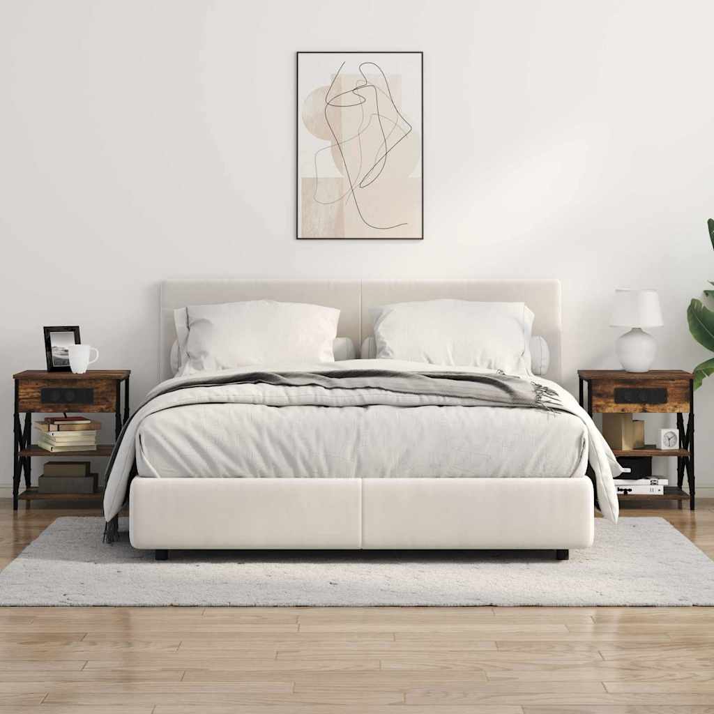 Cabinet de noptiere cu stație de încărcare 2 pcs Stejar afumat GartenMobel Dekor