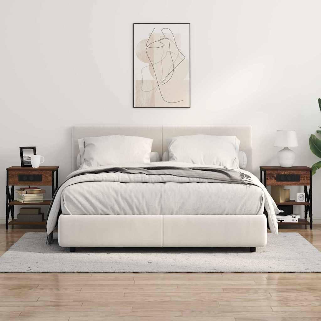 Cabinet de noptiere cu stație de încărcare 2 pcs Stejar brun GartenMobel Dekor