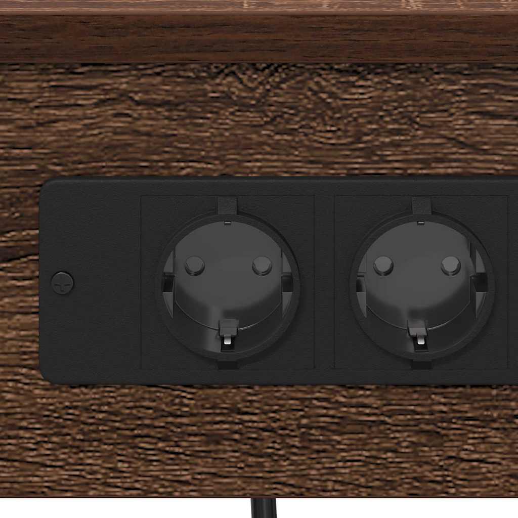 Cabinet de noptiere cu stație de încărcare 2 pcs Stejar brun GartenMobel Dekor