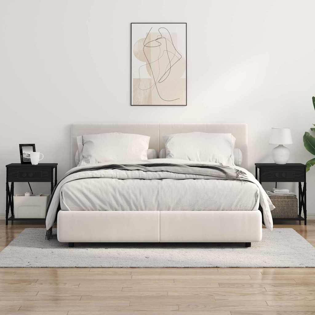 Cabinet de noptiere cu stație de încărcare 2 pcs Stejar negru GartenMobel Dekor