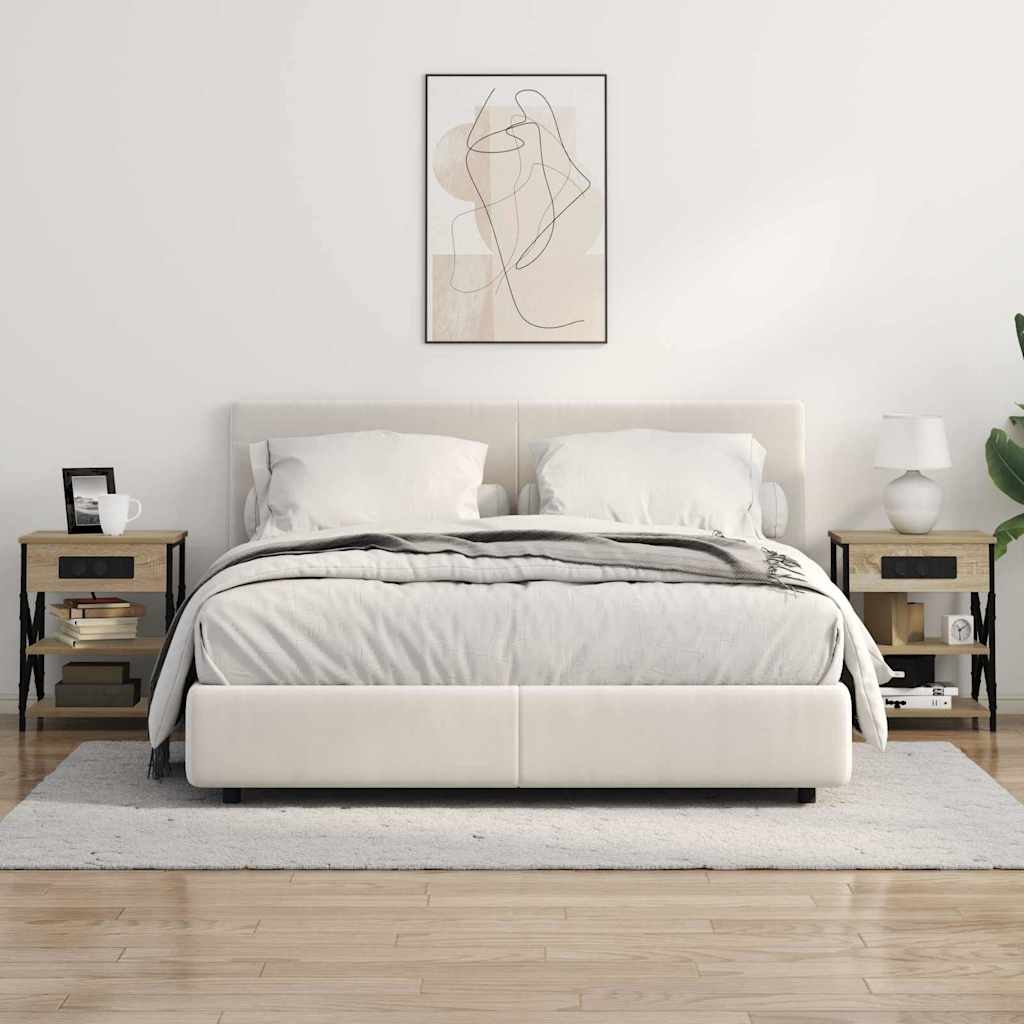 Cabinet de noptiere cu stație de încărcare 2 pcs Stejar sonoma GartenMobel Dekor