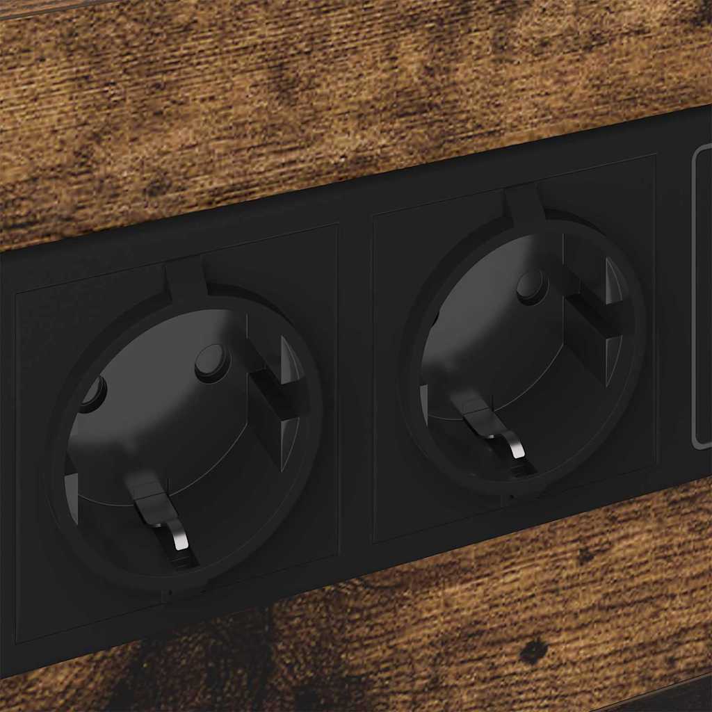 Cabinet de noptiere cu stație de încărcare Stejar fumuriu GartenMobel Dekor