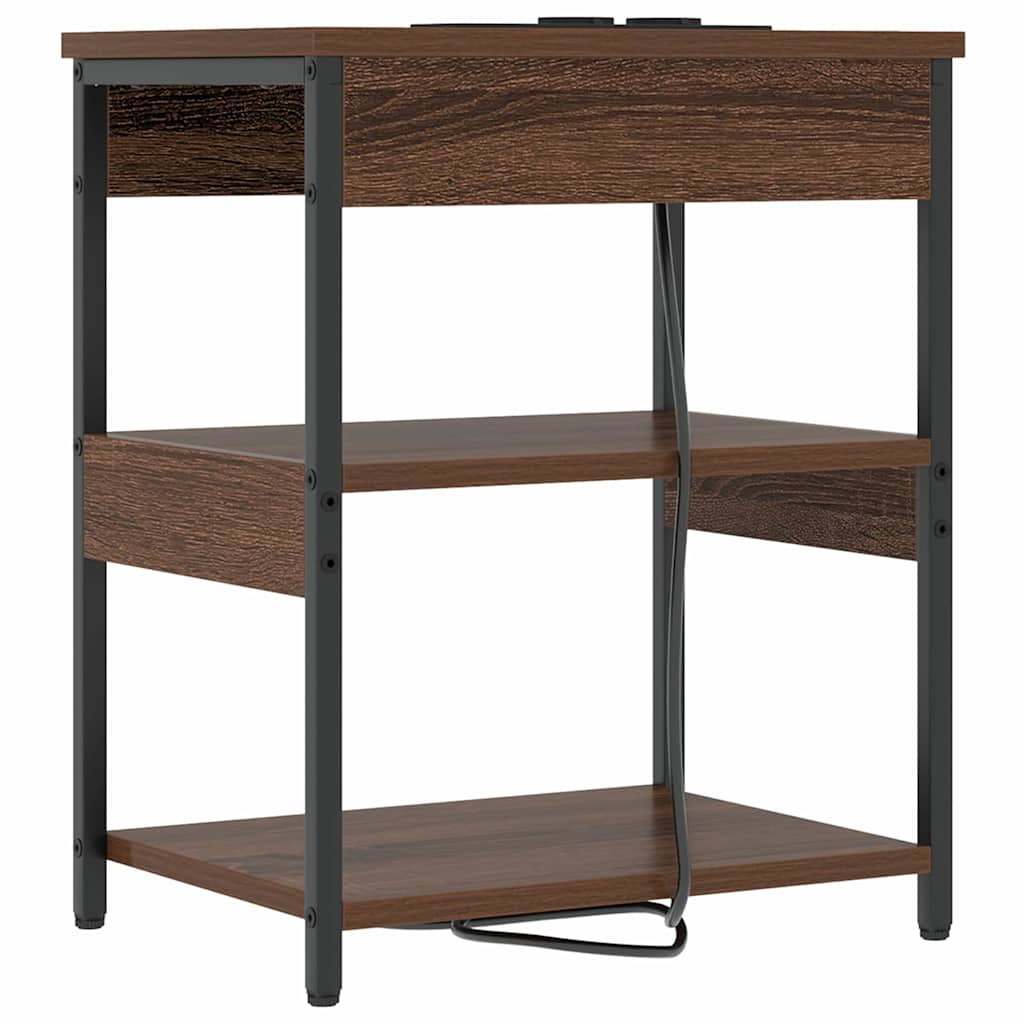 Dulap de noapte 2 pcs Stejar brun Lemn compozit GartenMobel Dekor