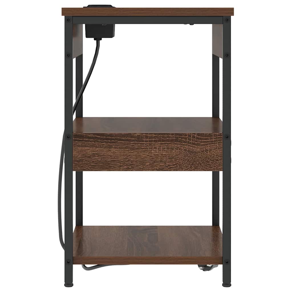 Dulap de noapte 2 pcs Stejar brun Lemn compozit GartenMobel Dekor