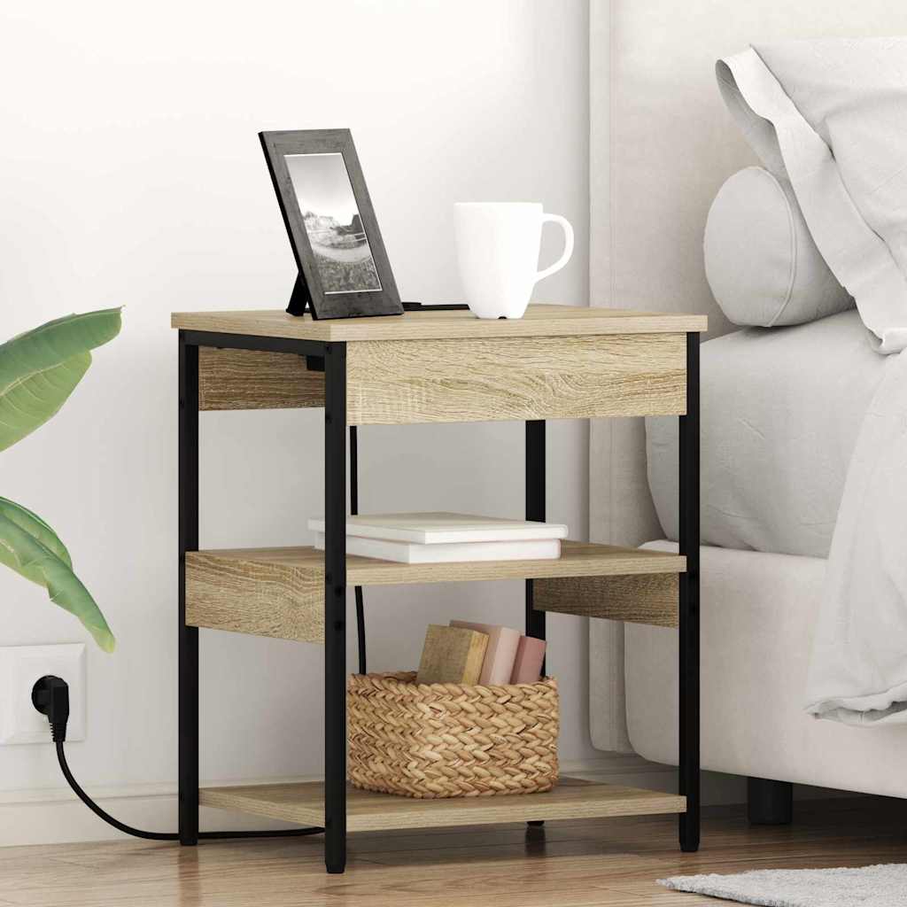 Dulap de noapte 2 pcs Stejar sonoma Lemn compozit GartenMobel Dekor