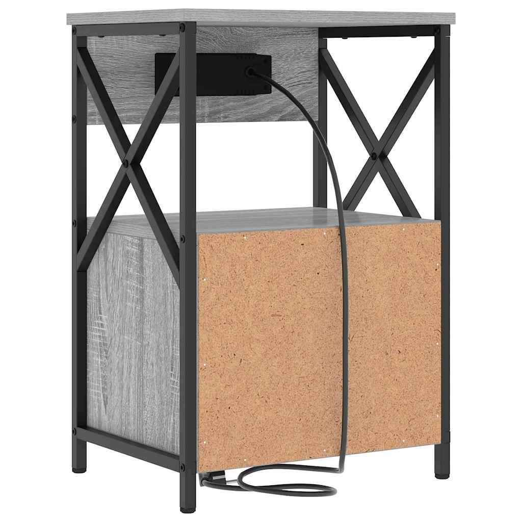 Dulap de noapte 2 pcs sonoma gri 40 x 31 x 60 cm Lemn compozit GartenMobel Dekor