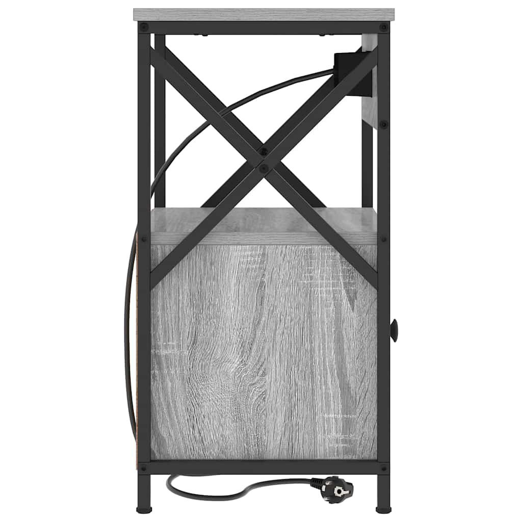 Dulap de noapte 2 pcs sonoma gri 40 x 31 x 60 cm Lemn compozit GartenMobel Dekor