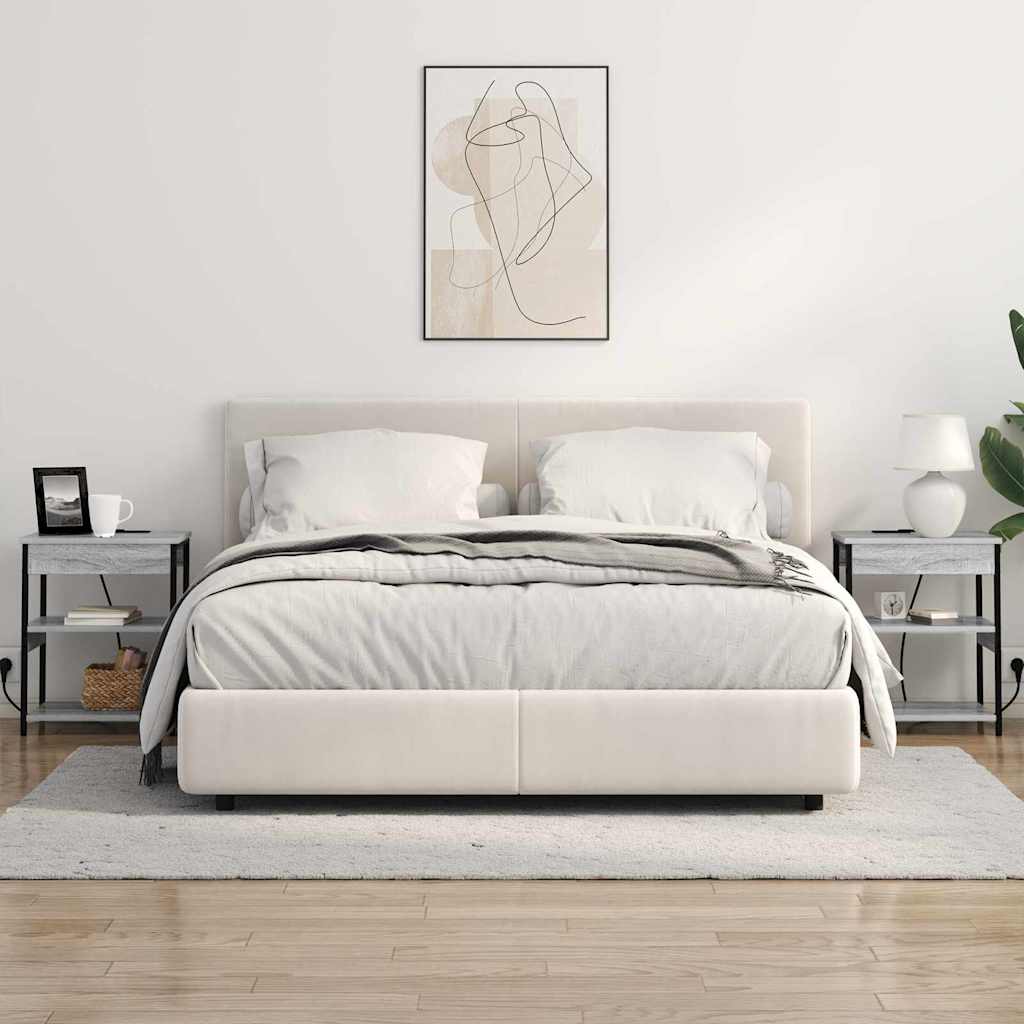 Dulap de noapte 2 pcs sonoma gri Lemn compozit GartenMobel Dekor