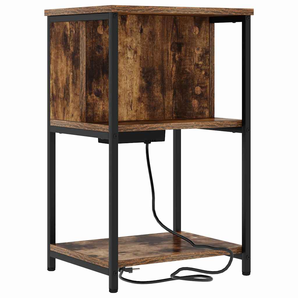 Dulap de noapte Stejar afumat 38 x 31 x 61 cm Lemn compozit GartenMobel Dekor