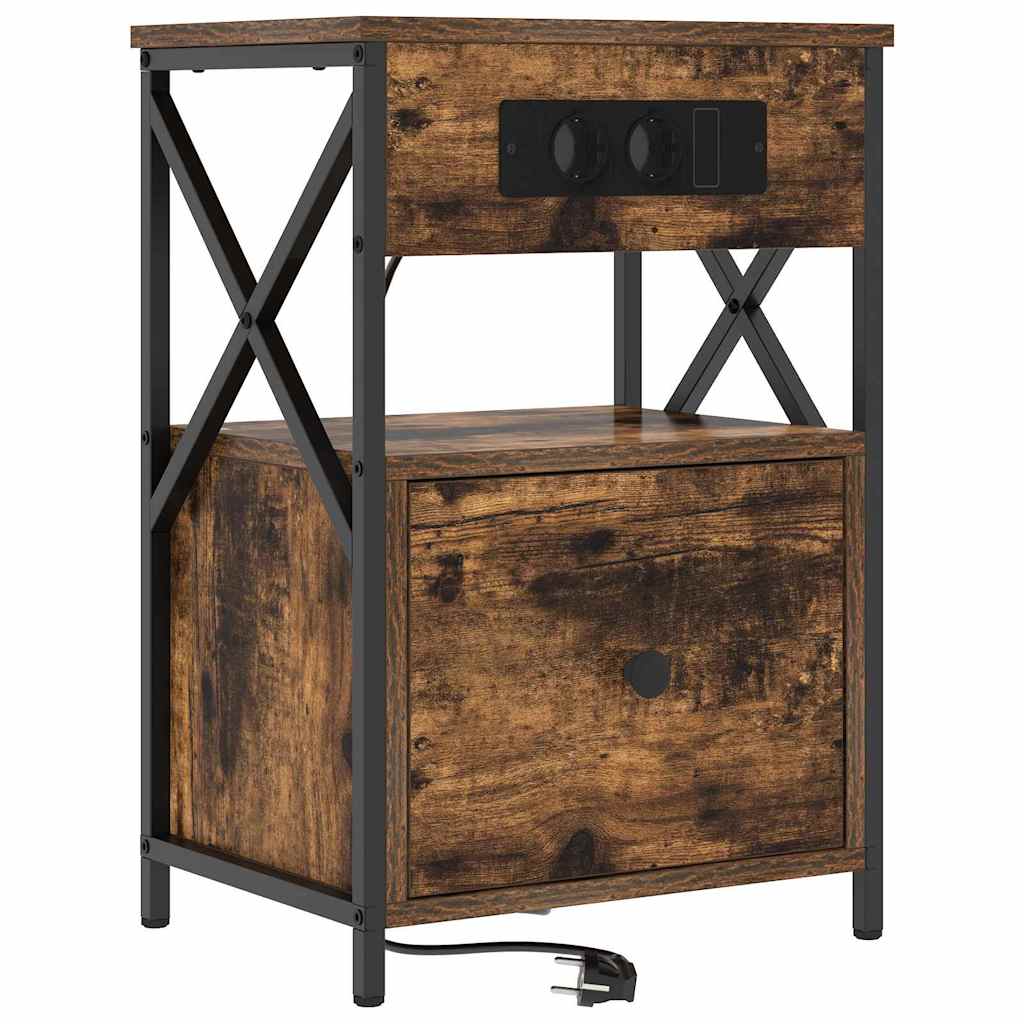 Dulap de noapte Stejar afumat 40 x 31 x 60 cm Lemn compozit GartenMobel Dekor