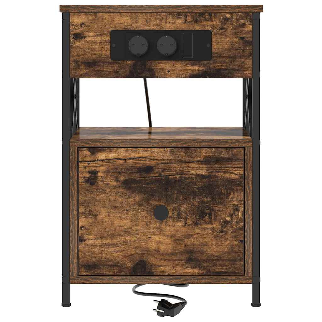 Dulap de noapte Stejar afumat 40 x 31 x 60 cm Lemn compozit GartenMobel Dekor