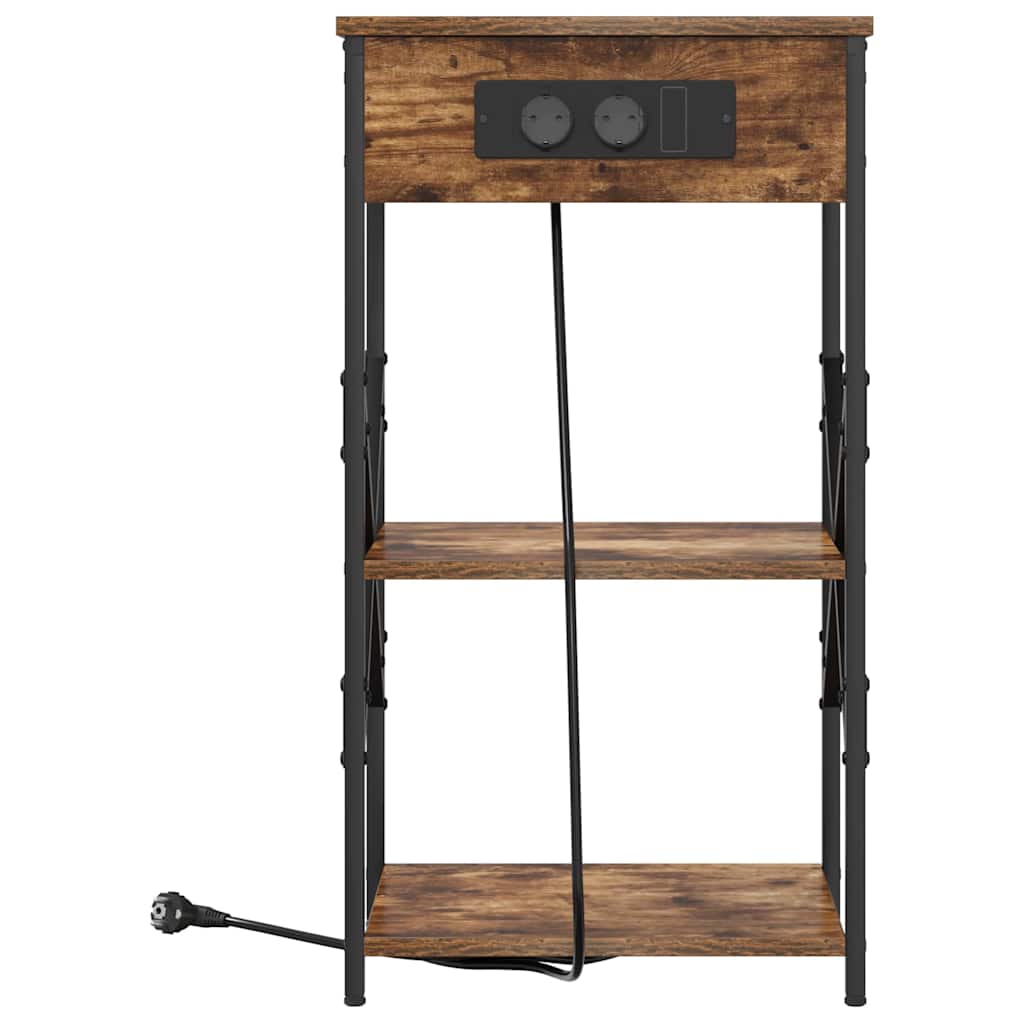 Dulap de noapte Stejar afumat 41 x 31 x 76 cm Lemn compozit GartenMobel Dekor