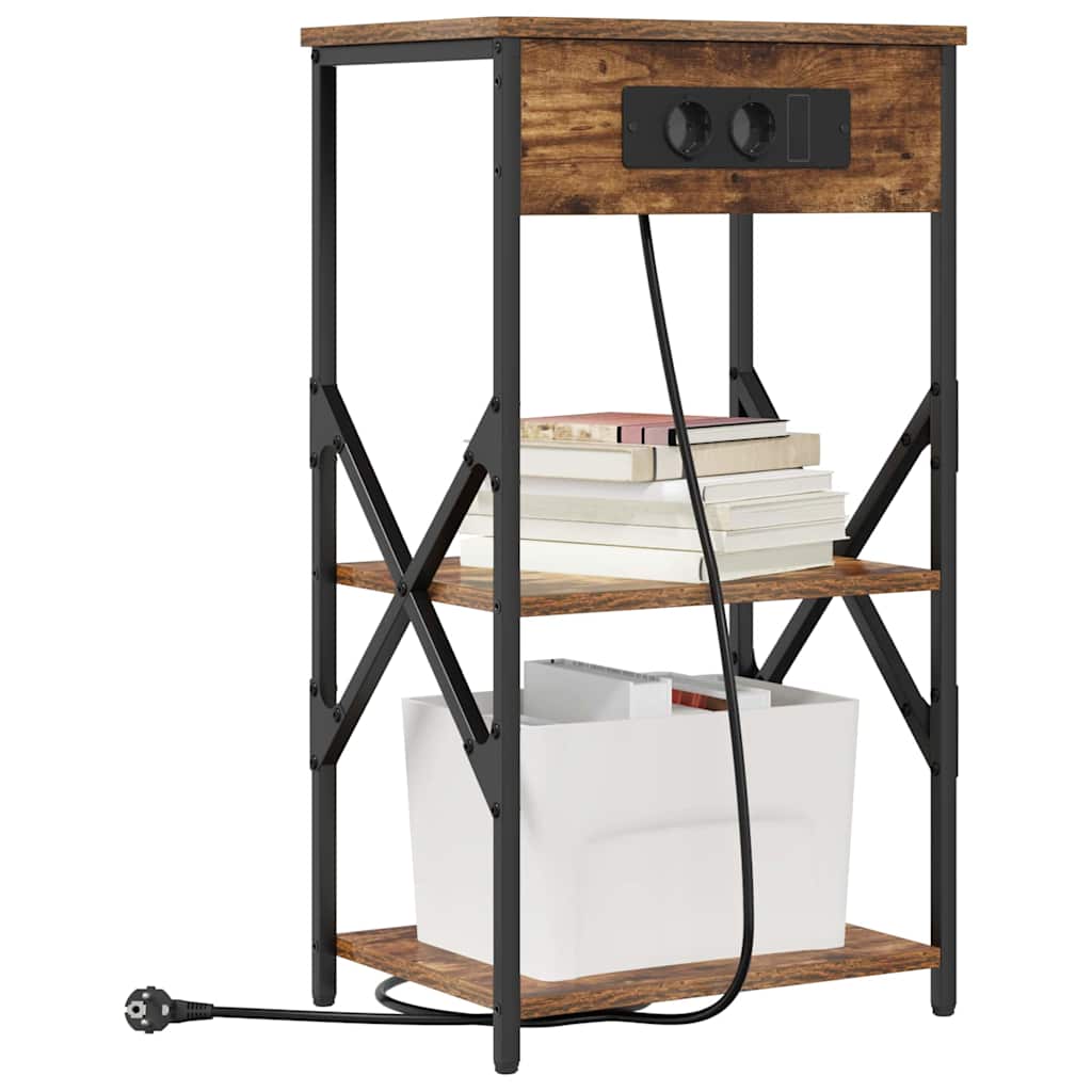 Dulap de noapte Stejar afumat 41 x 31 x 76 cm Lemn compozit GartenMobel Dekor