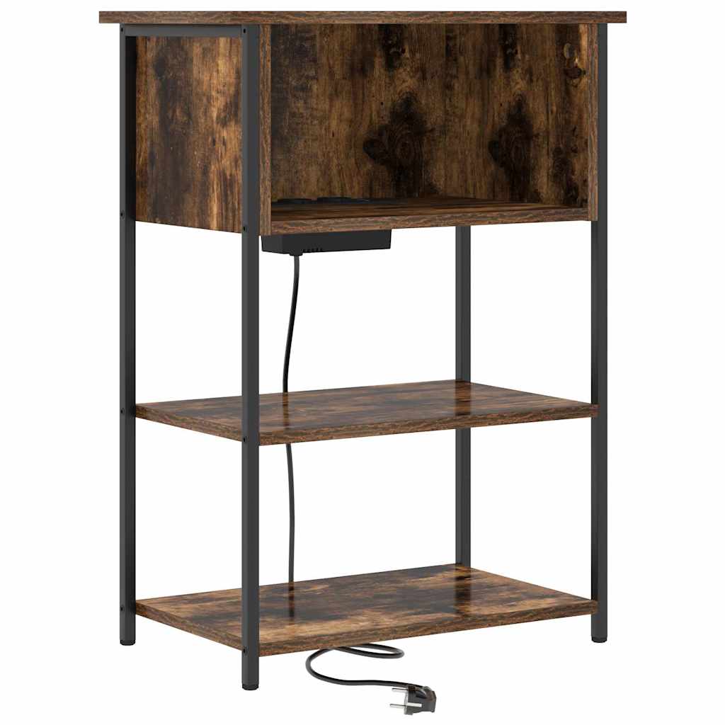 Dulap de noapte Stejar afumat 55 x 31 x 76 cm Lemn compozit GartenMobel Dekor