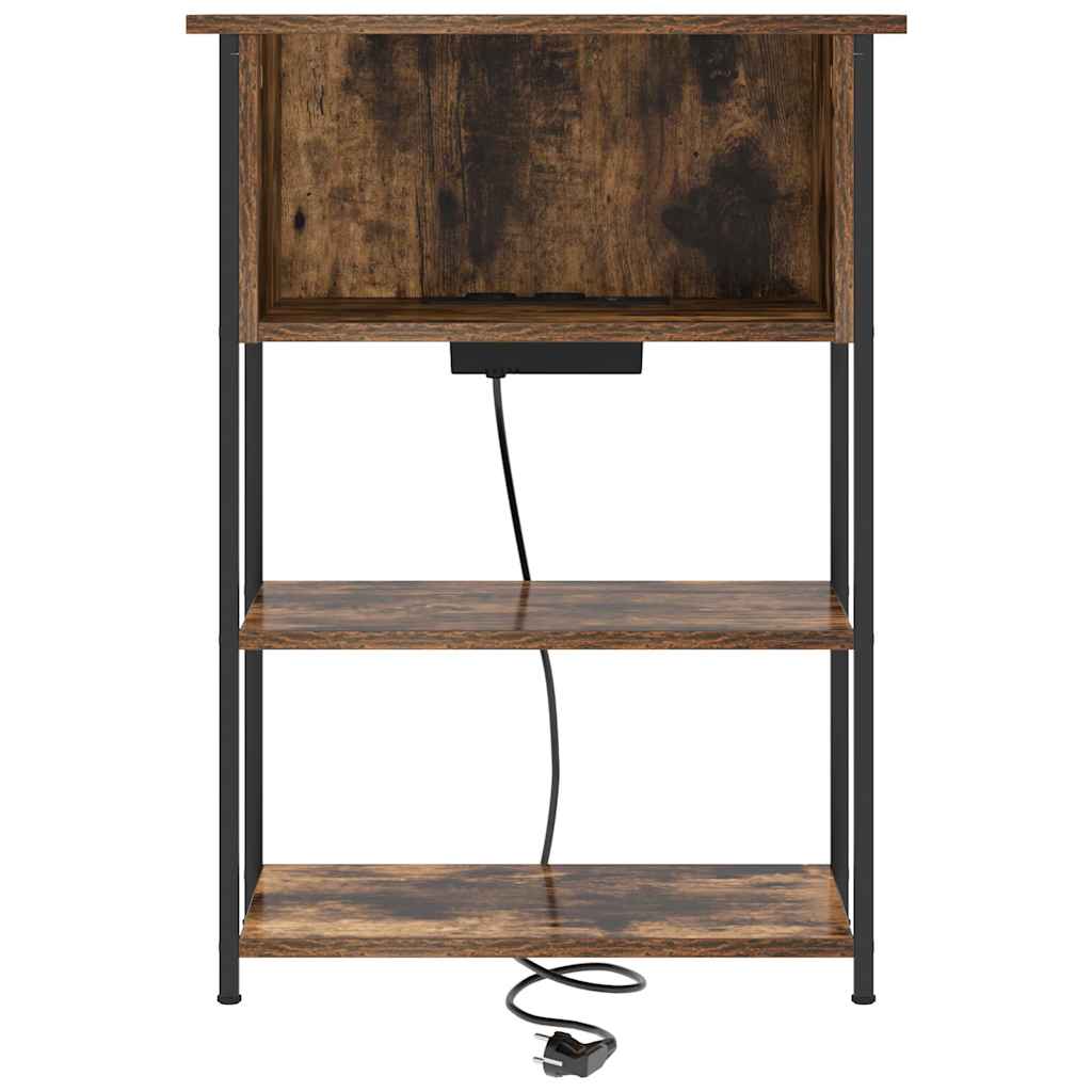 Dulap de noapte Stejar afumat 55 x 31 x 76 cm Lemn compozit GartenMobel Dekor