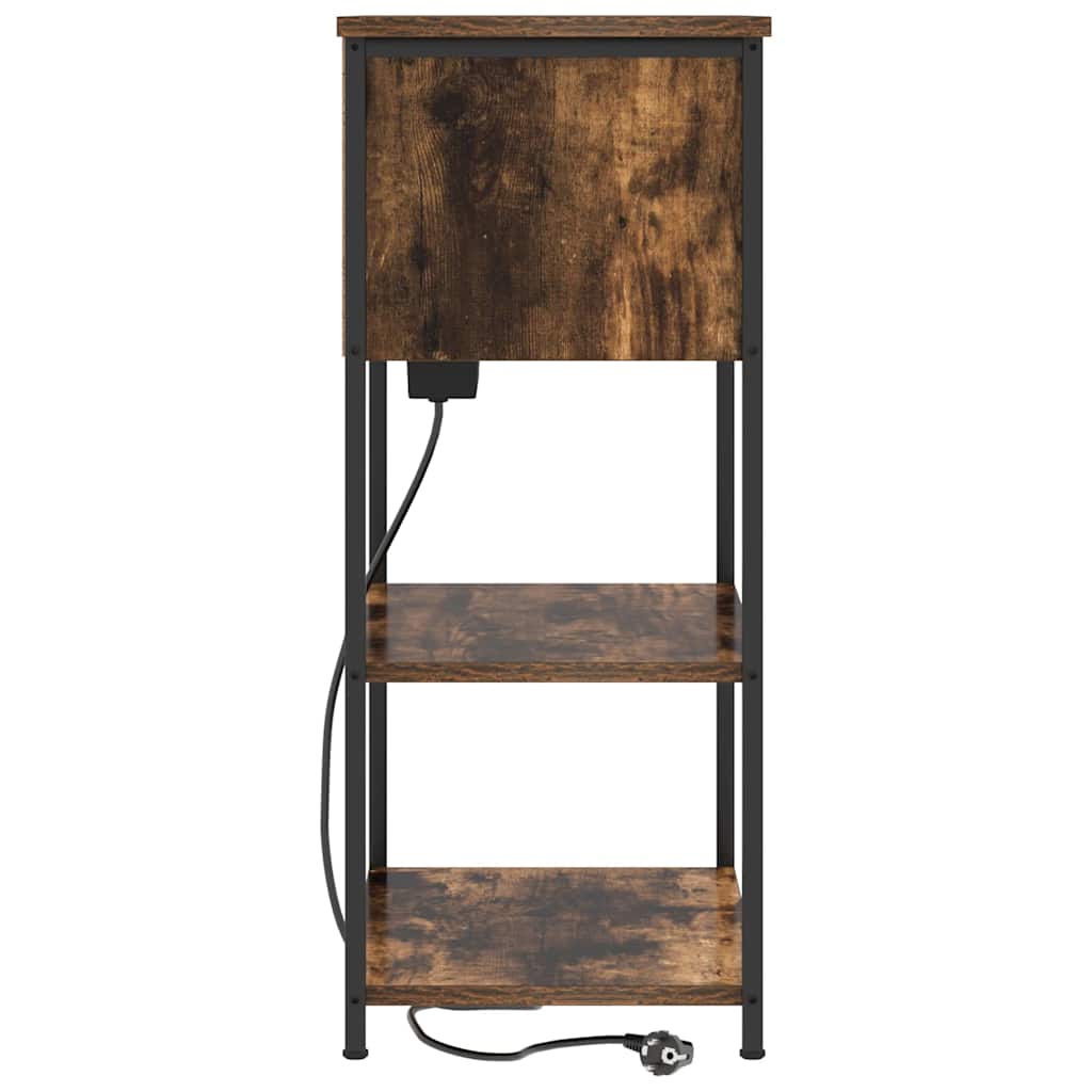 Dulap de noapte Stejar afumat 55 x 31 x 76 cm Lemn compozit GartenMobel Dekor