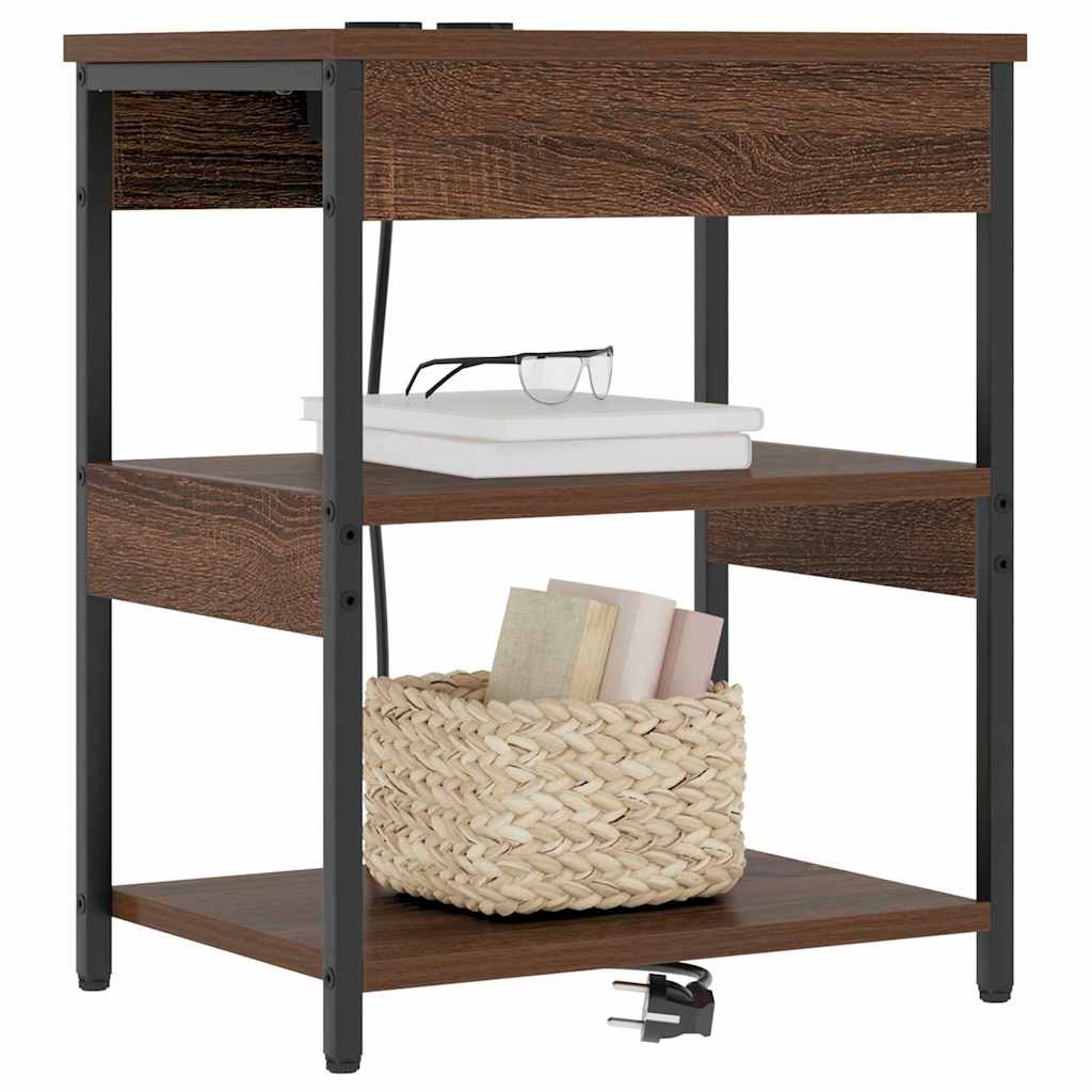 Dulap de noapte Stejar brun Lemn compozit GartenMobel Dekor