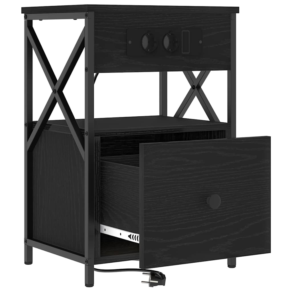 Dulap de noapte Stejar negru 40 x 31 x 60 cm Lemn compozit GartenMobel Dekor