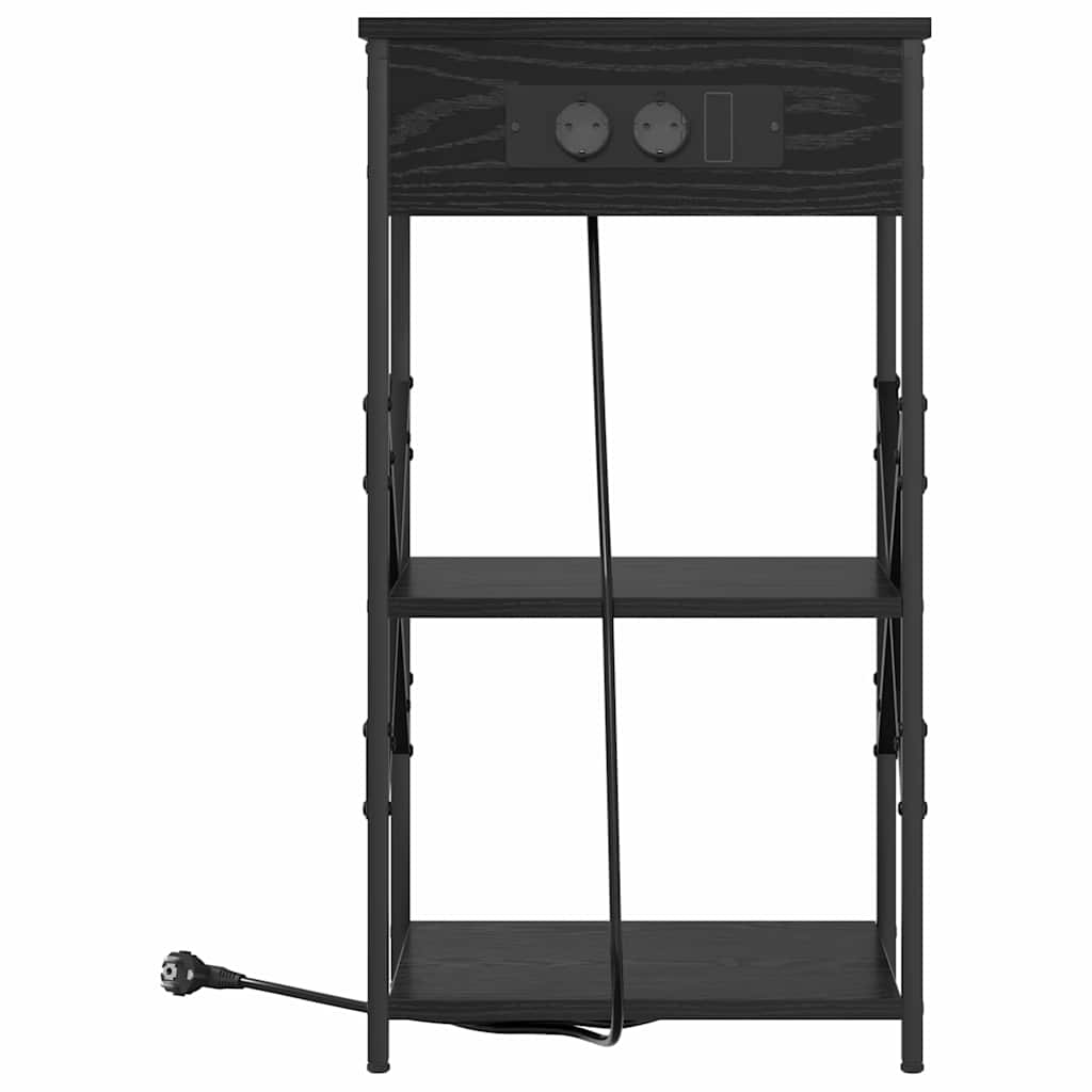 Dulap de noapte Stejar negru 41 x 31 x 76 cm Lemn compozit GartenMobel Dekor