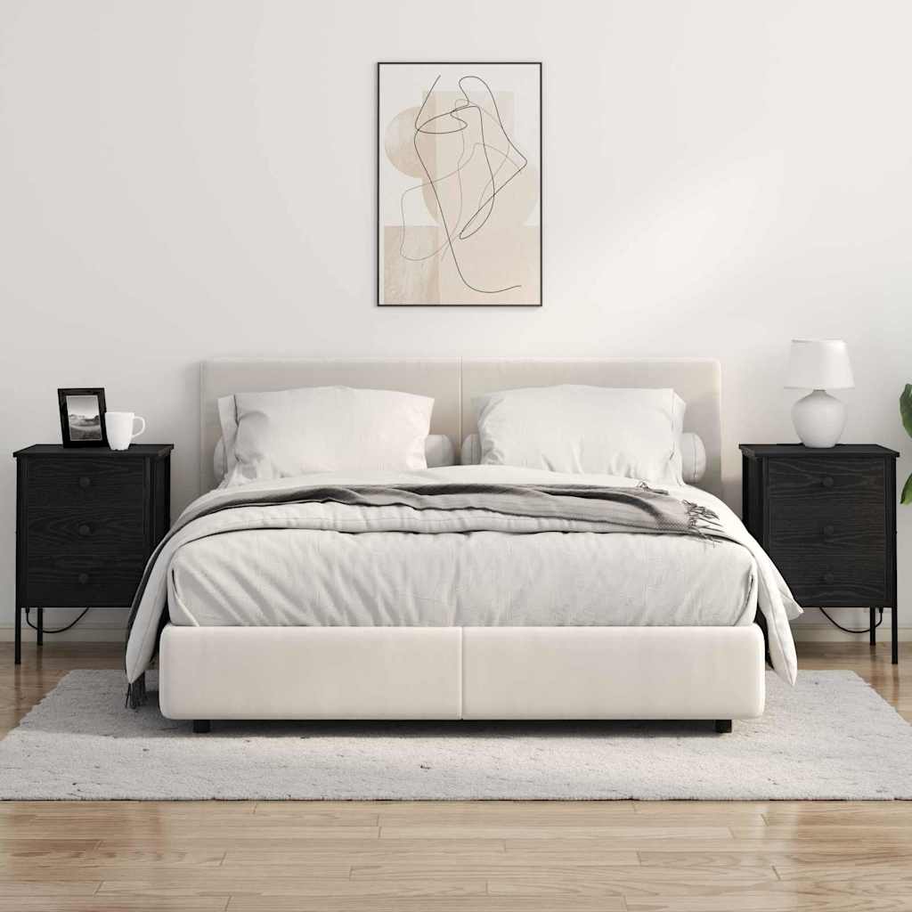 Dulap de noapte Stejar negru 42 x 41 x 61 cm Lemn compozit GartenMobel Dekor