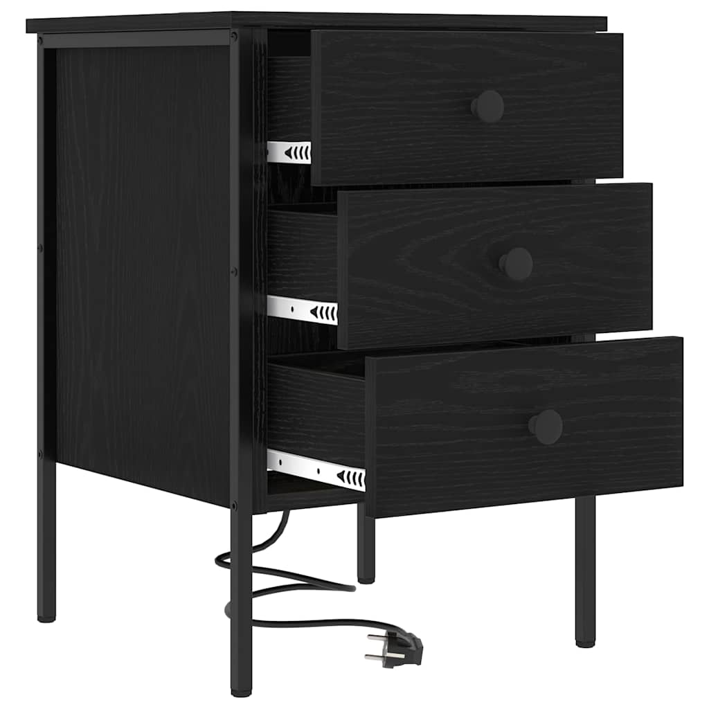 Dulap de noapte Stejar negru 42 x 41 x 61 cm Lemn compozit GartenMobel Dekor