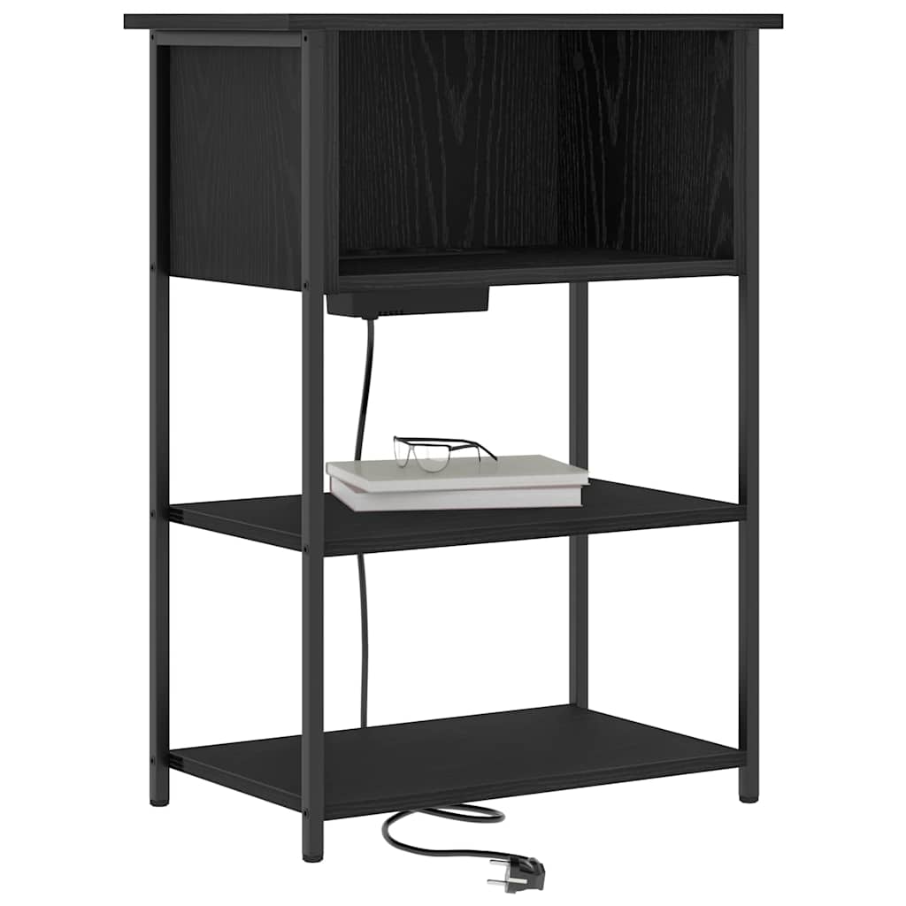 Dulap de noapte Stejar negru 55 x 31 x 76 cm Lemn compozit GartenMobel Dekor