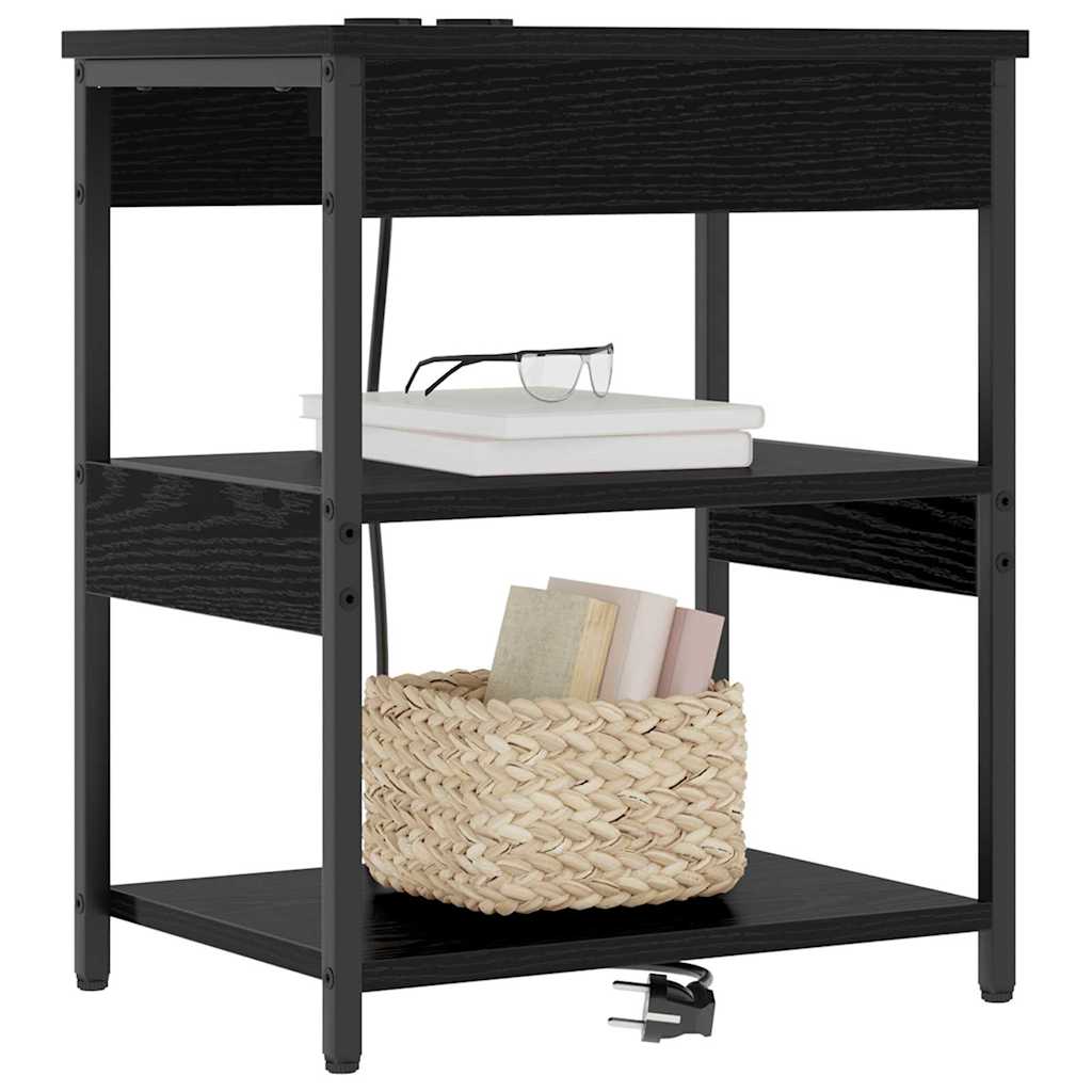 Dulap de noapte Stejar negru Lemn compozit GartenMobel Dekor