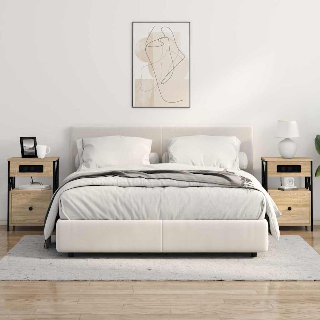 Dulap de noapte cu sertar 2 pcs Stejar sonoma 40 x 31 x 60 cm GartenMobel Dekor