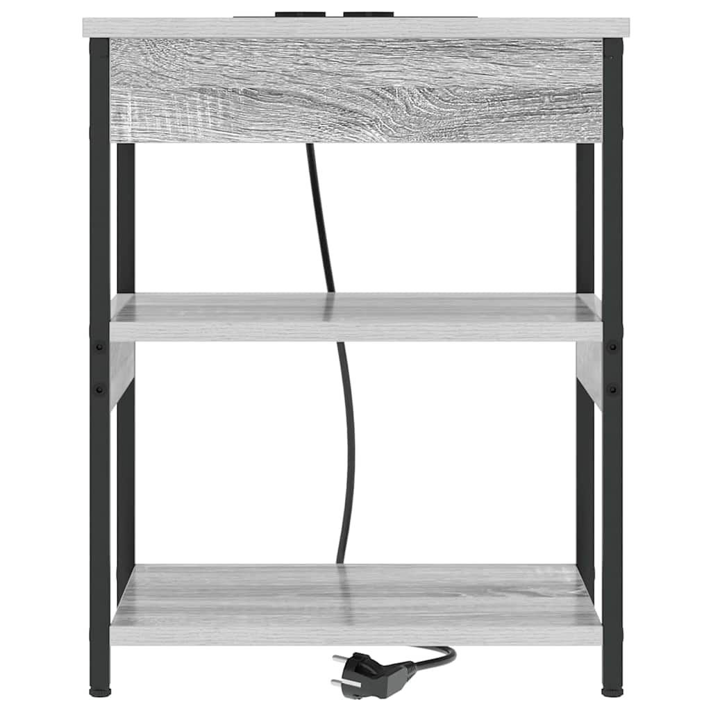 Dulap de noapte sonoma gri Lemn compozit GartenMobel Dekor