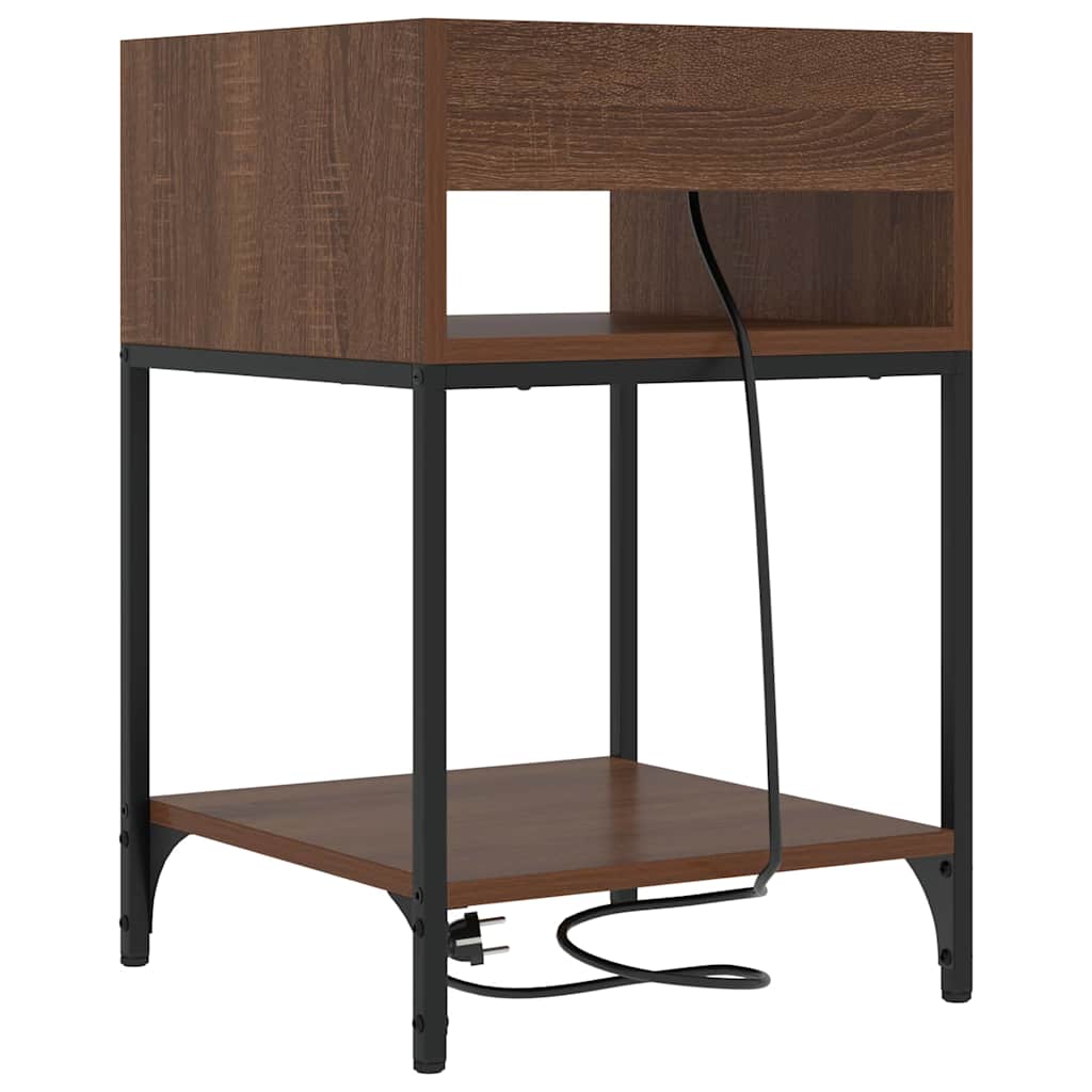 Noptieră 2 pcs Stejar brun 40 x 40 x 61 cm Lemn compozit GartenMobel Dekor