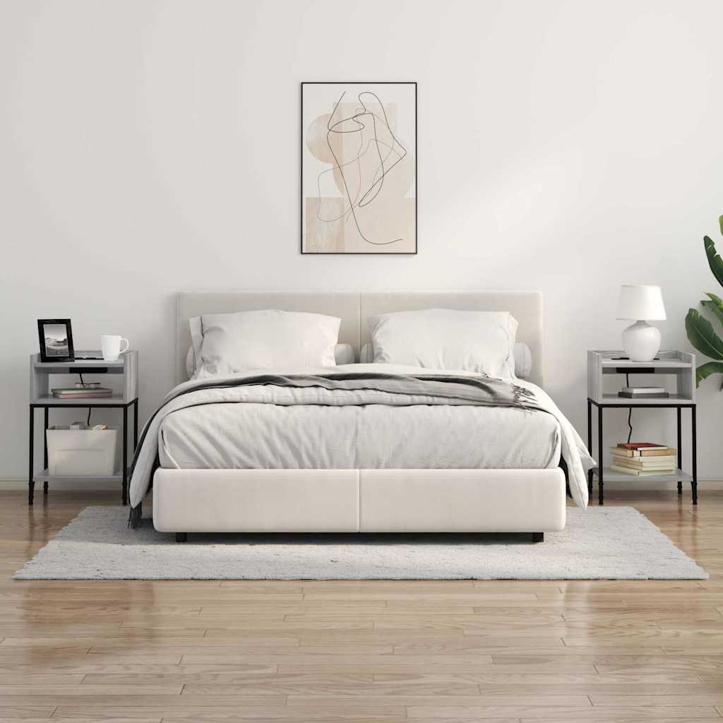 Noptieră cu raft 2 pcs sonoma gri 40 x 40 x 61 cm Lemn compozit GartenMobel Dekor