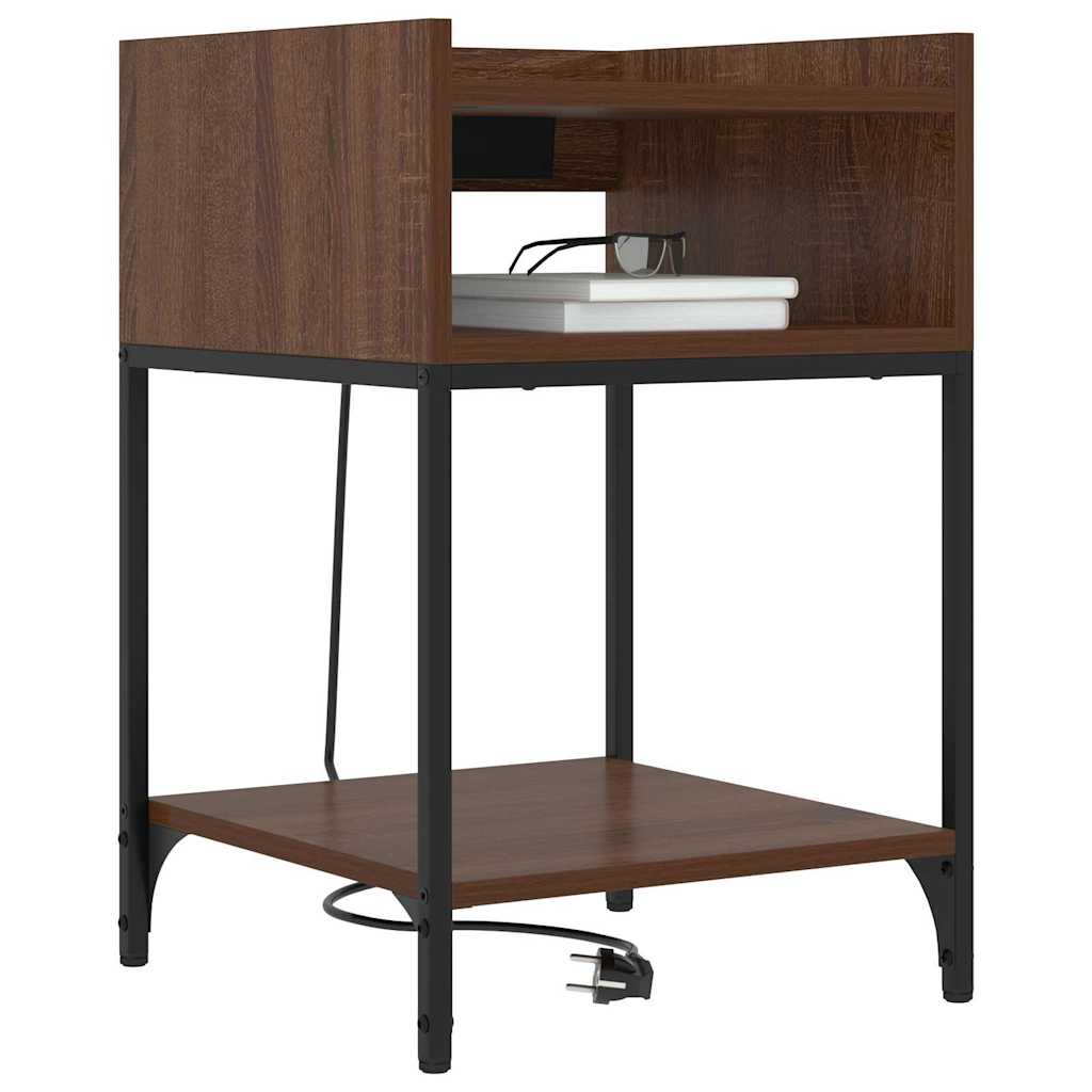 Noptieră cu raft Stejar brun 40 x 40 x 61 cm Lemn compozit GartenMobel Dekor