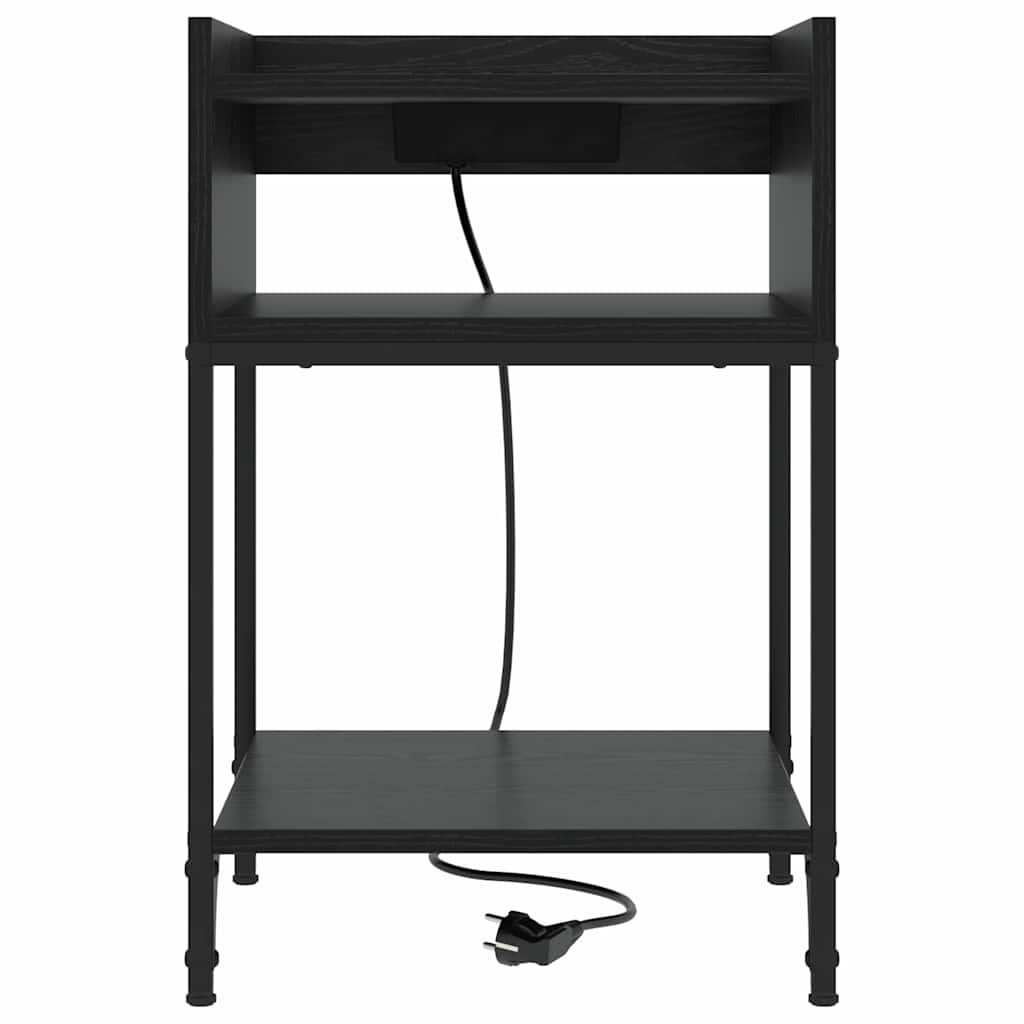 Noptieră cu raft Stejar negru 40 x 40 x 61 cm Lemn compozit GartenMobel Dekor