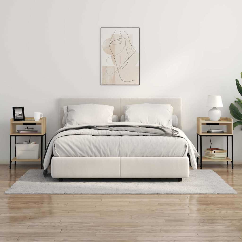 Noptieră cu raft Stejar sonoma 40 x 40 x 61 cm Lemn compozit GartenMobel Dekor