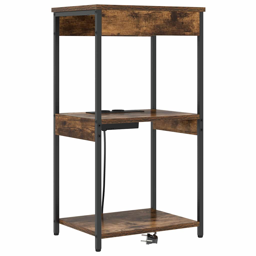 Cabinet de noptiere cu stație de încărcare Stejar afumat GartenMobel Dekor