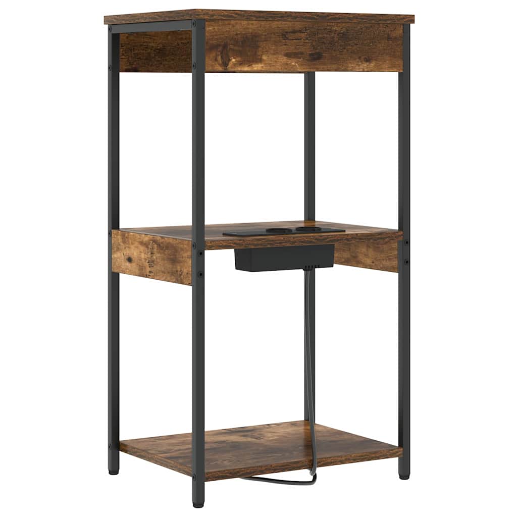 Cabinet de noptiere cu stație de încărcare Stejar afumat GartenMobel Dekor