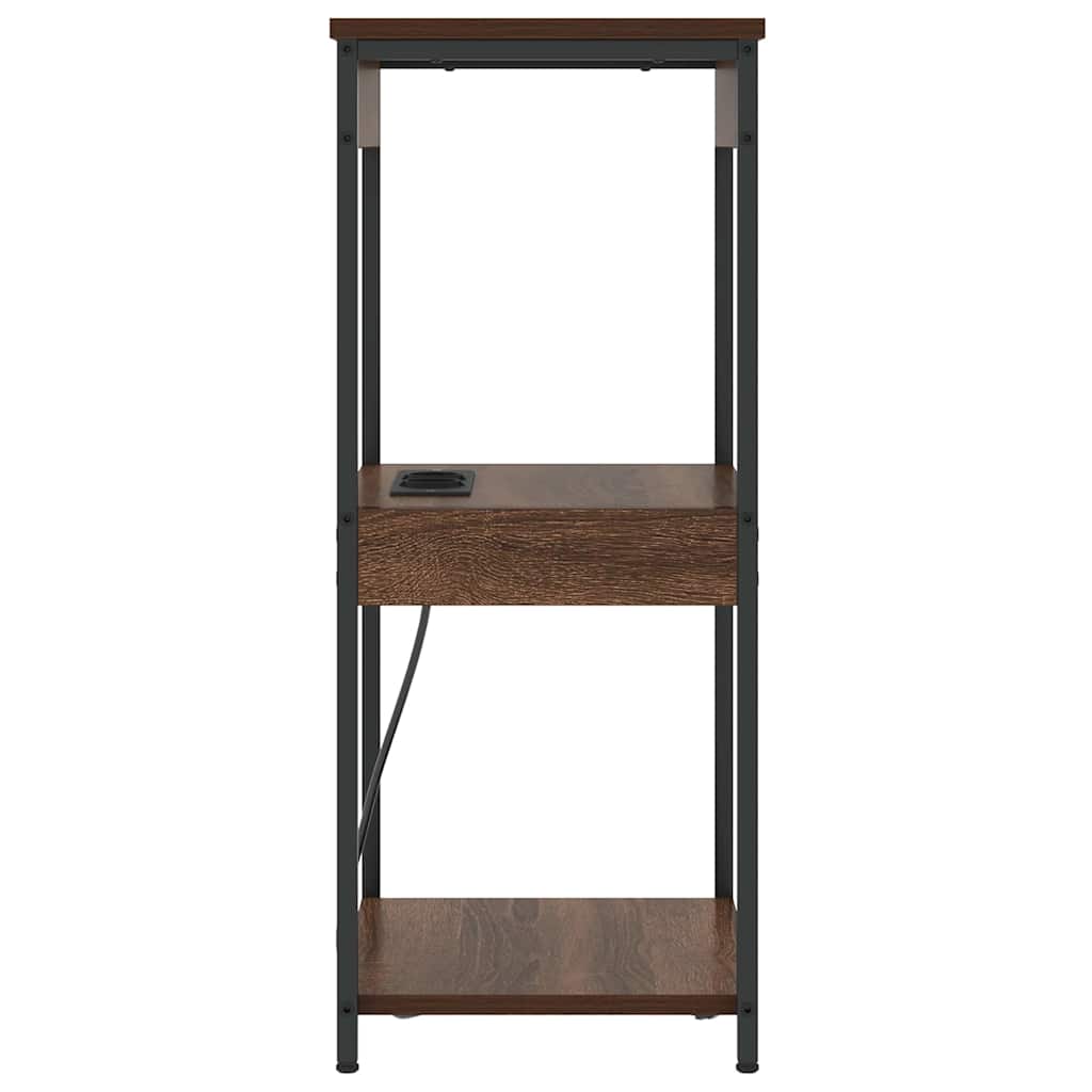 Cabinet de noptiere cu stație de încărcare cu raft Stejar brun GartenMobel Dekor