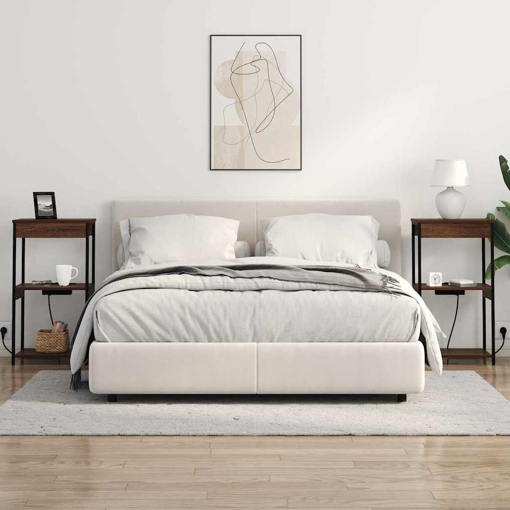 Cabinet de noptiere cu stație de încărcare cu raft Stejar brun GartenMobel Dekor