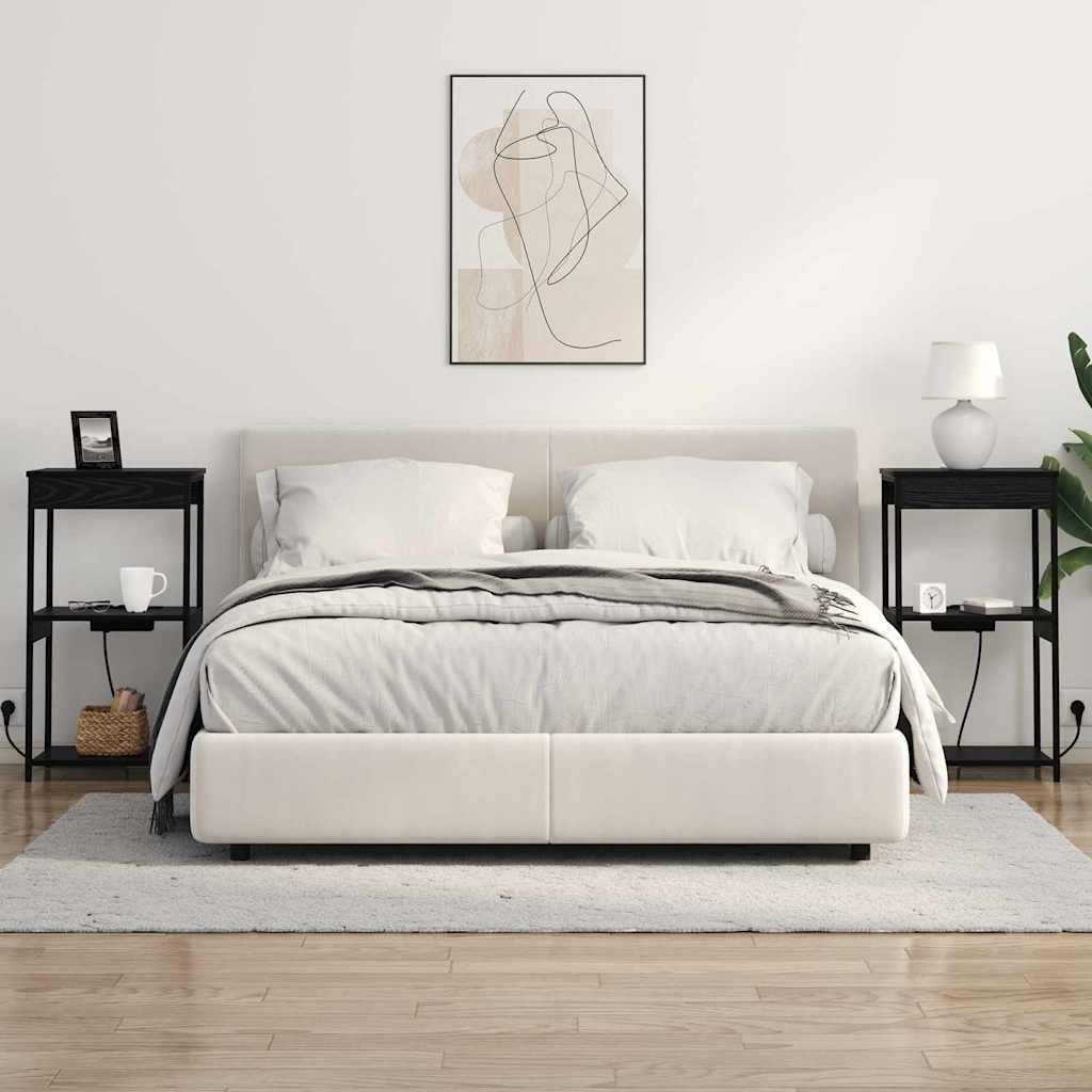 Cabinet de noptiere cu stație de încărcare cu raft Stejar negru GartenMobel Dekor