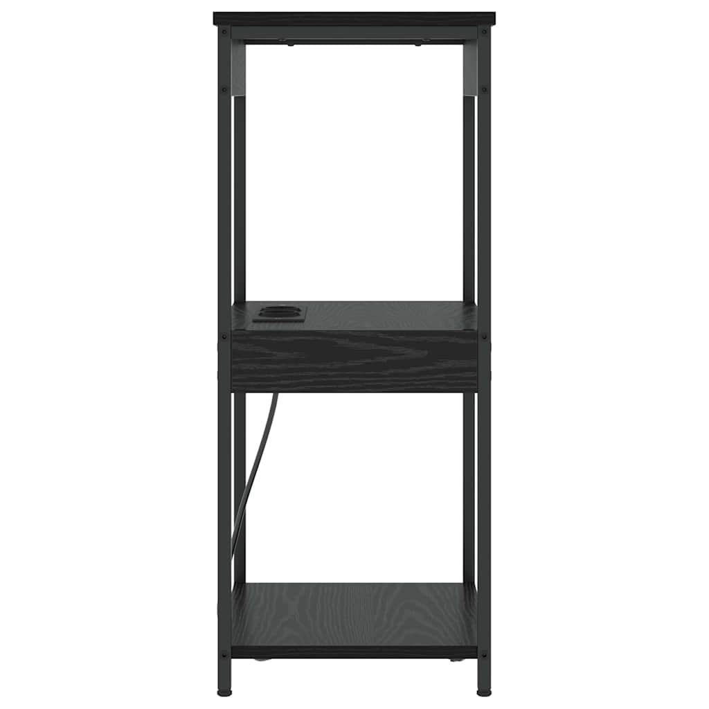 Cabinet de noptiere cu stație de încărcare cu raft Stejar negru GartenMobel Dekor