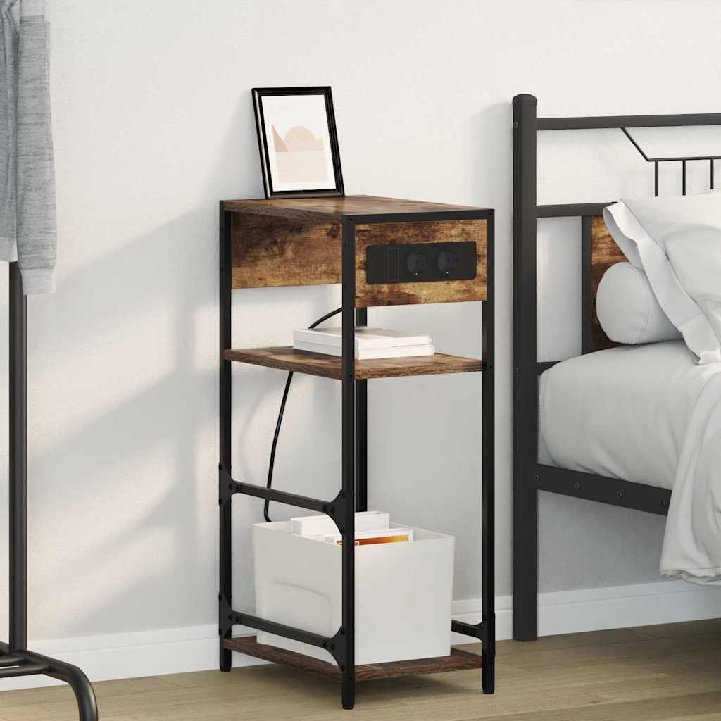 Dulap de noapte Stejar afumat 40 x 27 x 76 cm Lemn compozit GartenMobel Dekor