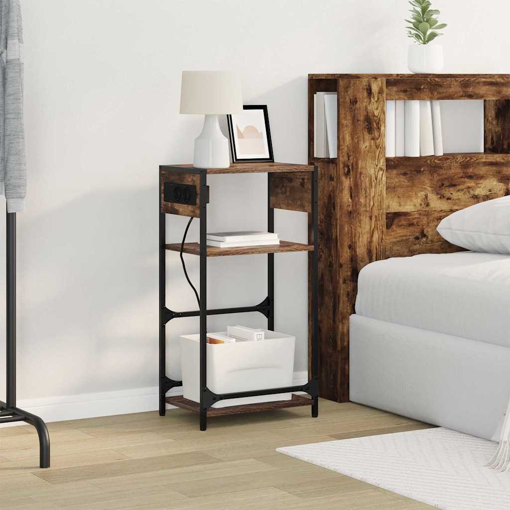 Dulap de noapte Stejar afumat 40 x 27 x 76 cm Lemn compozit GartenMobel Dekor