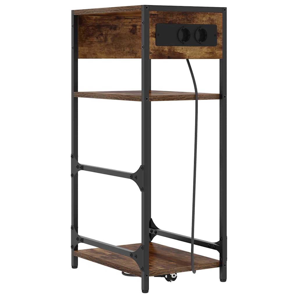 Dulap de noapte Stejar afumat 40 x 27 x 76 cm Lemn compozit GartenMobel Dekor