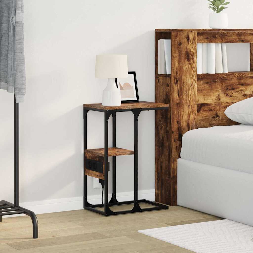 Dulap de noapte Stejar afumat 41.5 x 26 x 60.5 cm Lemn compozit GartenMobel Dekor