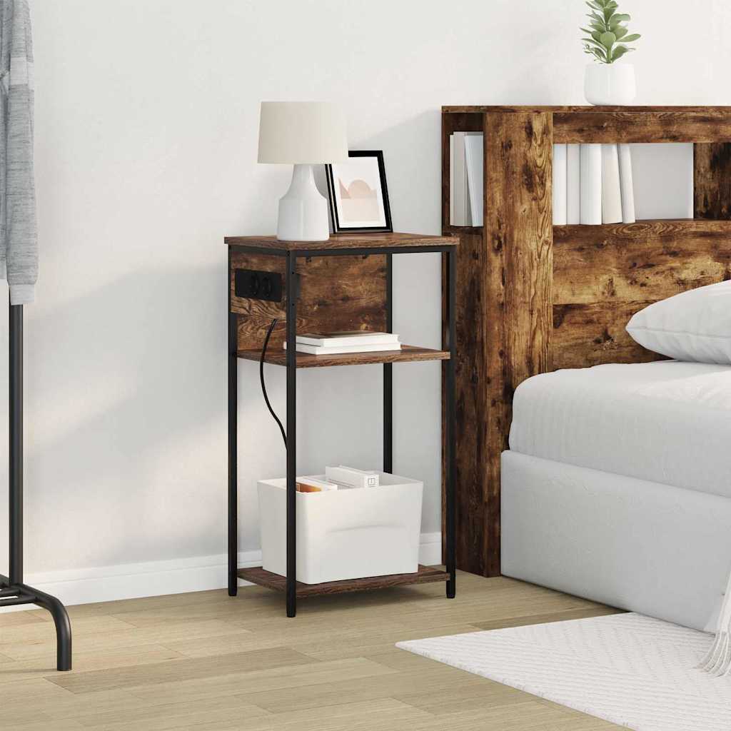 Dulap de noapte Stejar afumat 41 x 28 x 76 cm Lemn compozit GartenMobel Dekor