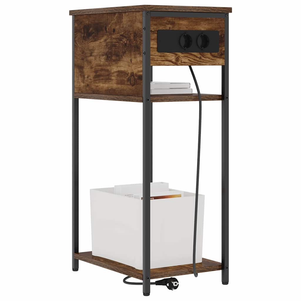 Dulap de noapte Stejar afumat 41 x 28 x 76 cm Lemn compozit GartenMobel Dekor